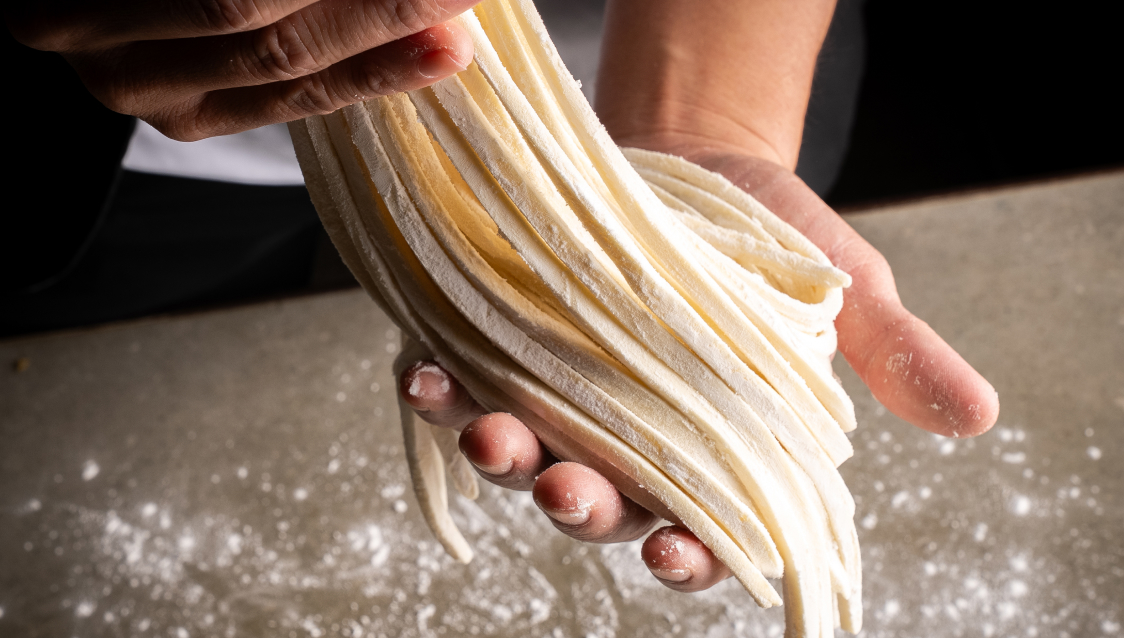 国産小麦のみを使用した配合の麺