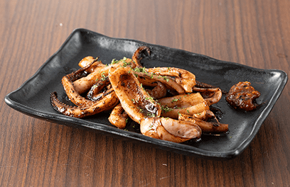 スルメイカのバルサミコ肝焼き